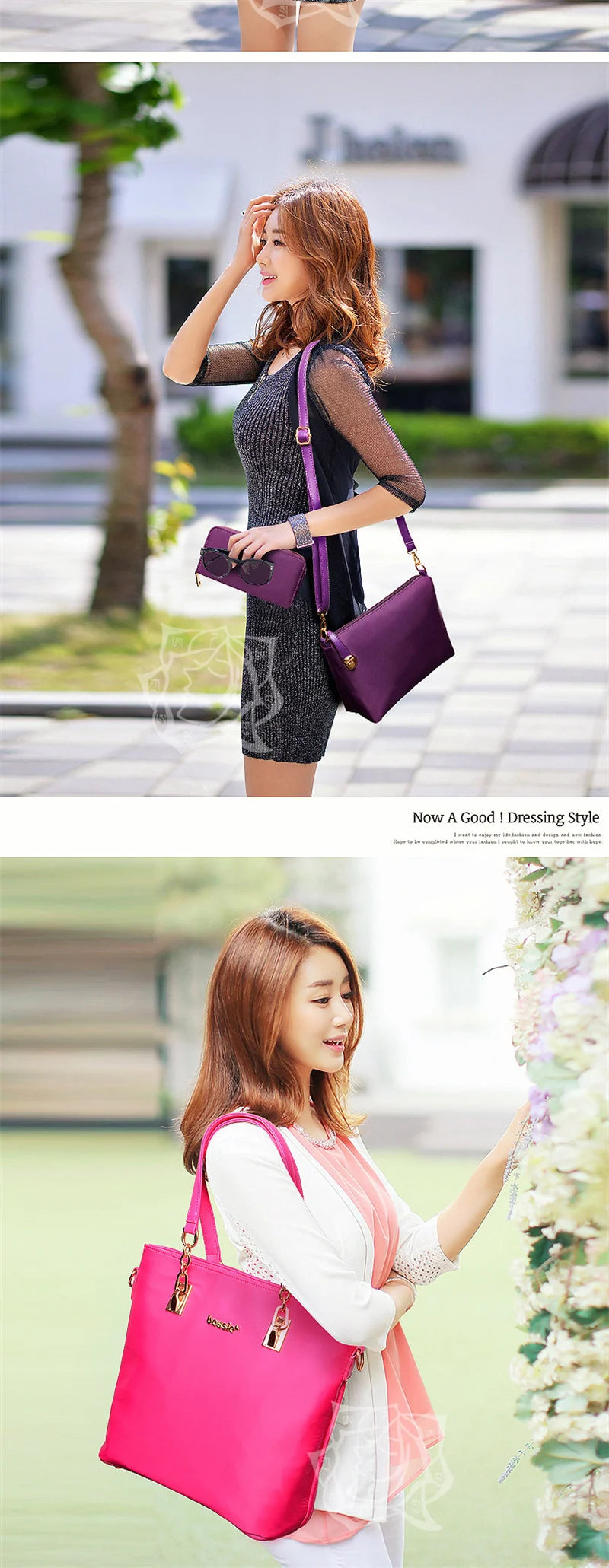 TRAVEASY 6 Set Borsa da donna alla moda Oxford Nuove borse da donna Borse tote di grande capacità Borsa a tracolla piccola per donna