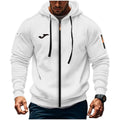 JOMA Felpa con cappuccio da uomo stile europeo, vestibilità ampia, con cerniera, per primavera e autunno, abbigliamento casual da uomo per il tempo libero e l'outdoor