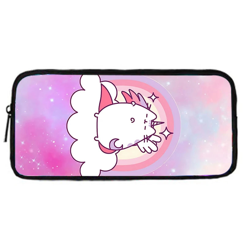 Zaino per bambini con gatti Kawaii Pusheens per la scuola con borse per il pranzo, borse per matite, borse per la scuola per ragazzi e ragazze, miglior regalo
