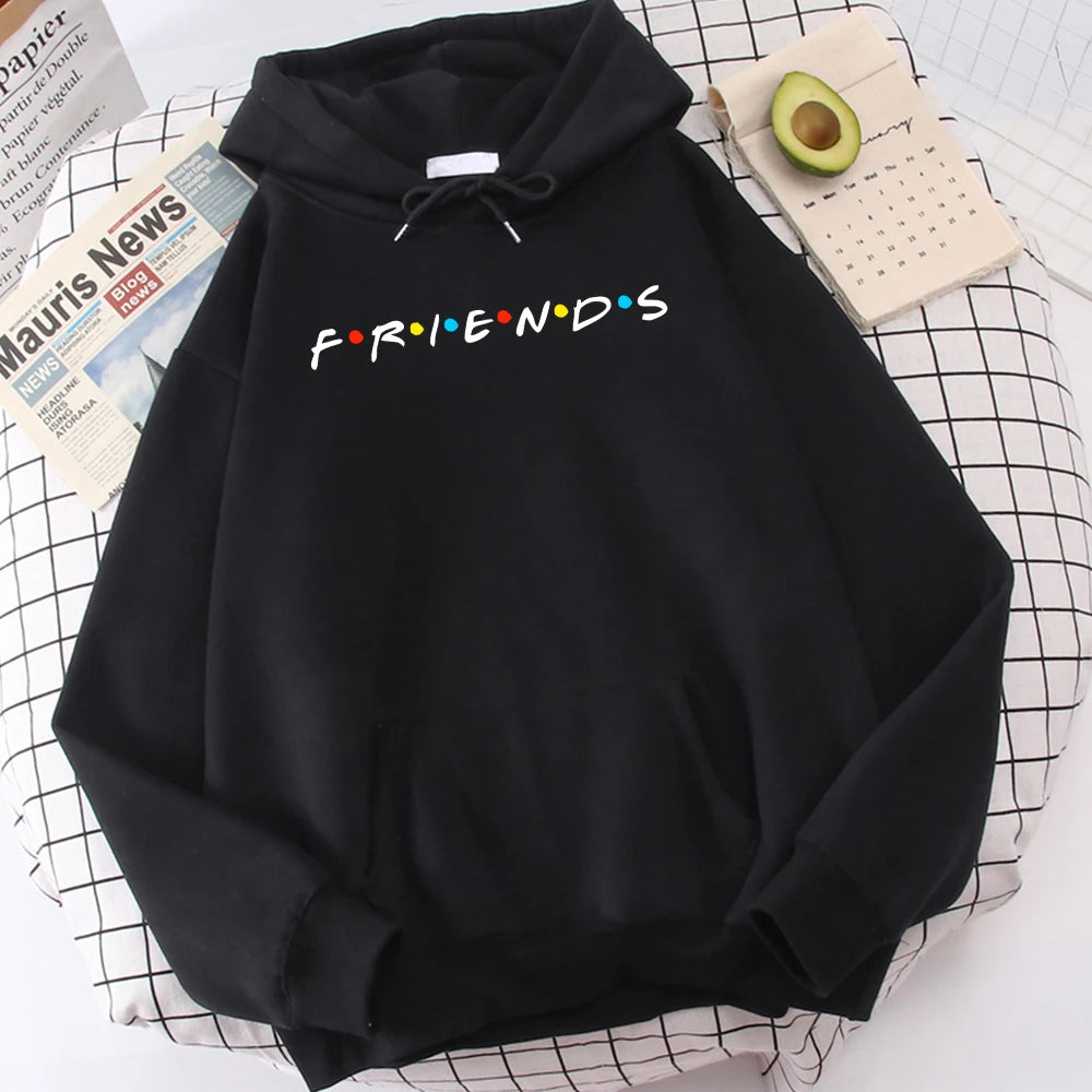 Sitcom Movie Friends Felpa con cappuccio da uomo stampata Felpa in pile coreano Semplice girocollo con cappuccio Street Oversize Abbigliamento da uomo autunnale