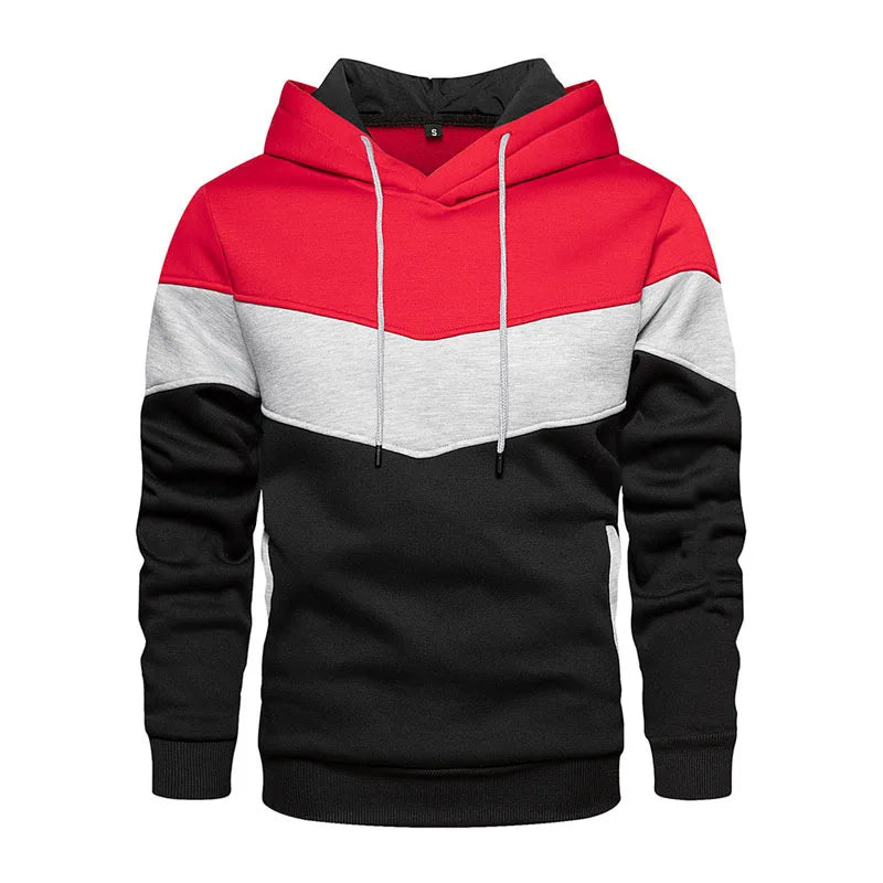 2025 Felpa con cappuccio patchwork da uomo nuova Abbigliamento sportivo casual da esterno Moda di strada Felpa con cappuccio termica in pile da uomo Cappotto autunno inverno