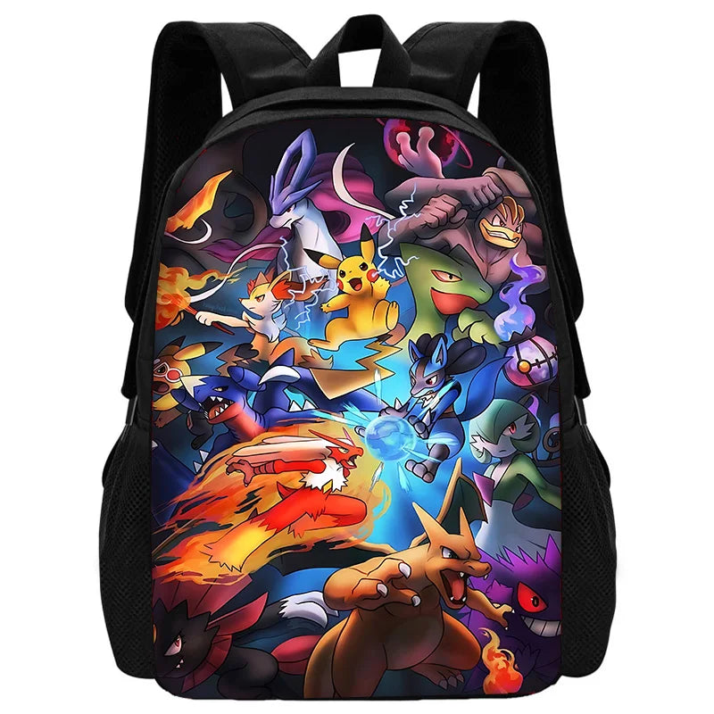 Zaino per la scuola per bambini con cartoni animati di Potdemiel, con borse per il pranzo, borse per matite, zaini per ragazzi e ragazze, P-PokéS, il miglior regalo