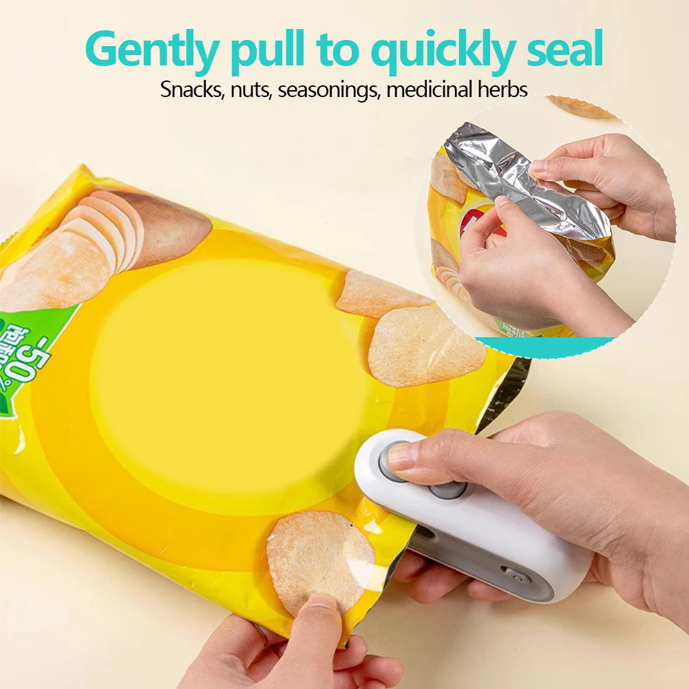 2 In 1 Sealer Cutter Multifunctional Mini Bag Sealer Portable Resealer Machine Handheld Bag Sealing Machine for Plastic Bags