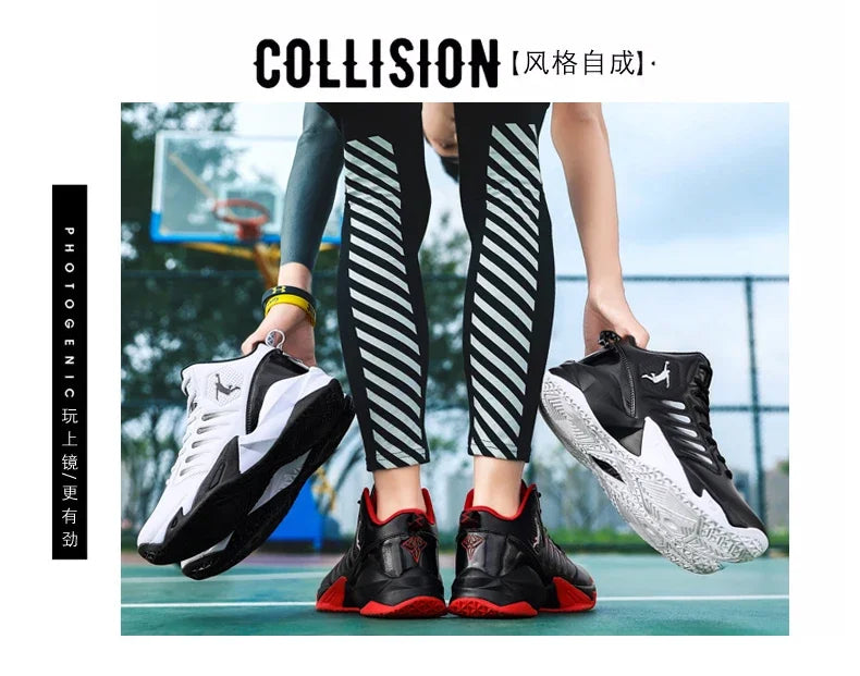 Scarpe da ginnastica da uomo in pelle di marca Comode scarpe da basket leggere antiscivolo Scarpe da basket impermeabili da basket da uomo