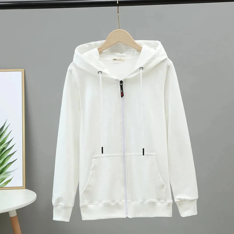 2025 Primavera Autunno Donna Felpe con cappuccio Felpe Giacca con cerniera Studentessa Top Sottile cappotto a maniche lunghe Lady Viola Capispalla casual
