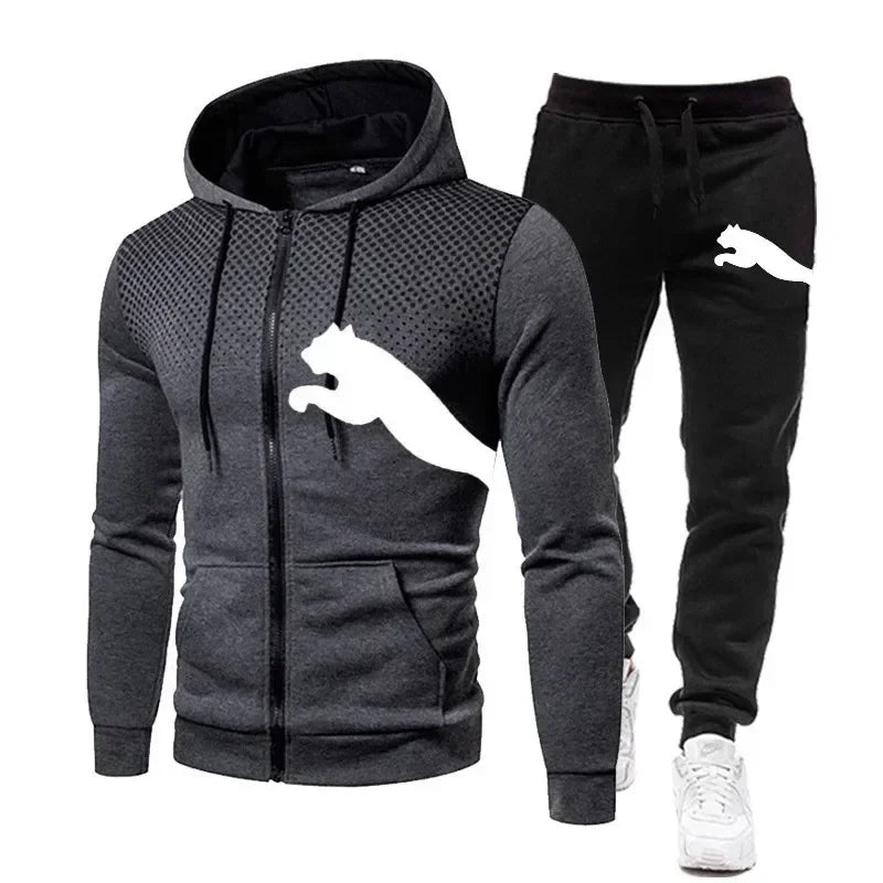 2025 Set di felpe con cappuccio autunno e inverno da uomo, set di felpe con cappuccio + pantaloni, abbigliamento sportivo da corsa per il tempo libero