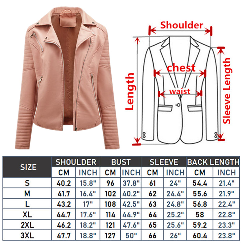 2026 Giacca in ecopelle da donna di nuova moda, cappotto casual in PU con cerniera primavera autunno, capispalla da motociclista femminile abbigliamento da donna S-XXXL