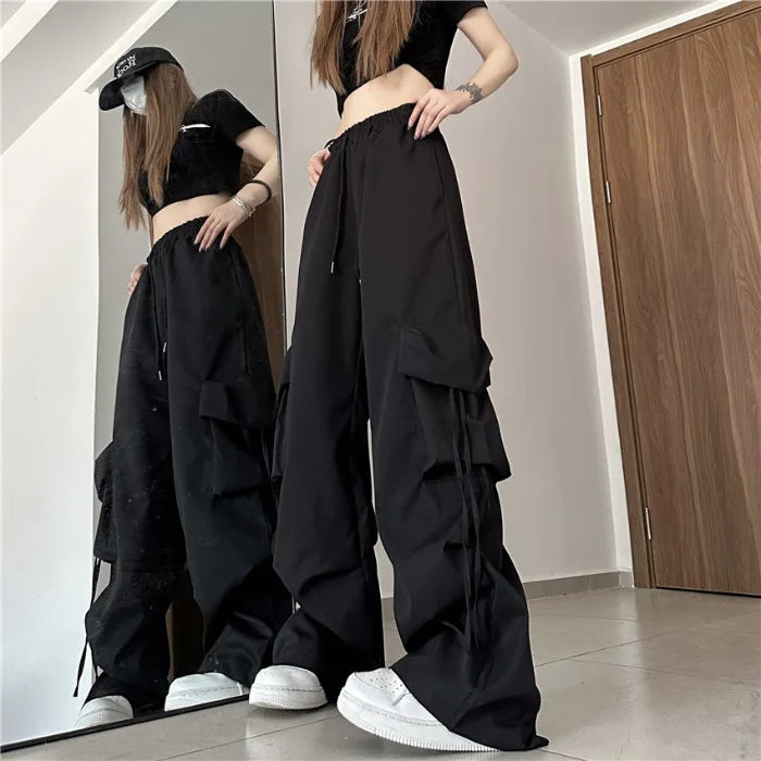Pantaloni cargo retrò Moda donna Streetwear Vita alta Pantaloni sportivi casual sottili Pantaloni sportivi Harajuku Abbigliamento donna Pantaloni Mujer