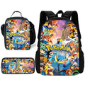 Zaino per la scuola per bambini con cartoni animati di Potdemiel, con borse per il pranzo, borse per matite, zaini per ragazzi e ragazze, P-PokéS, il miglior regalo