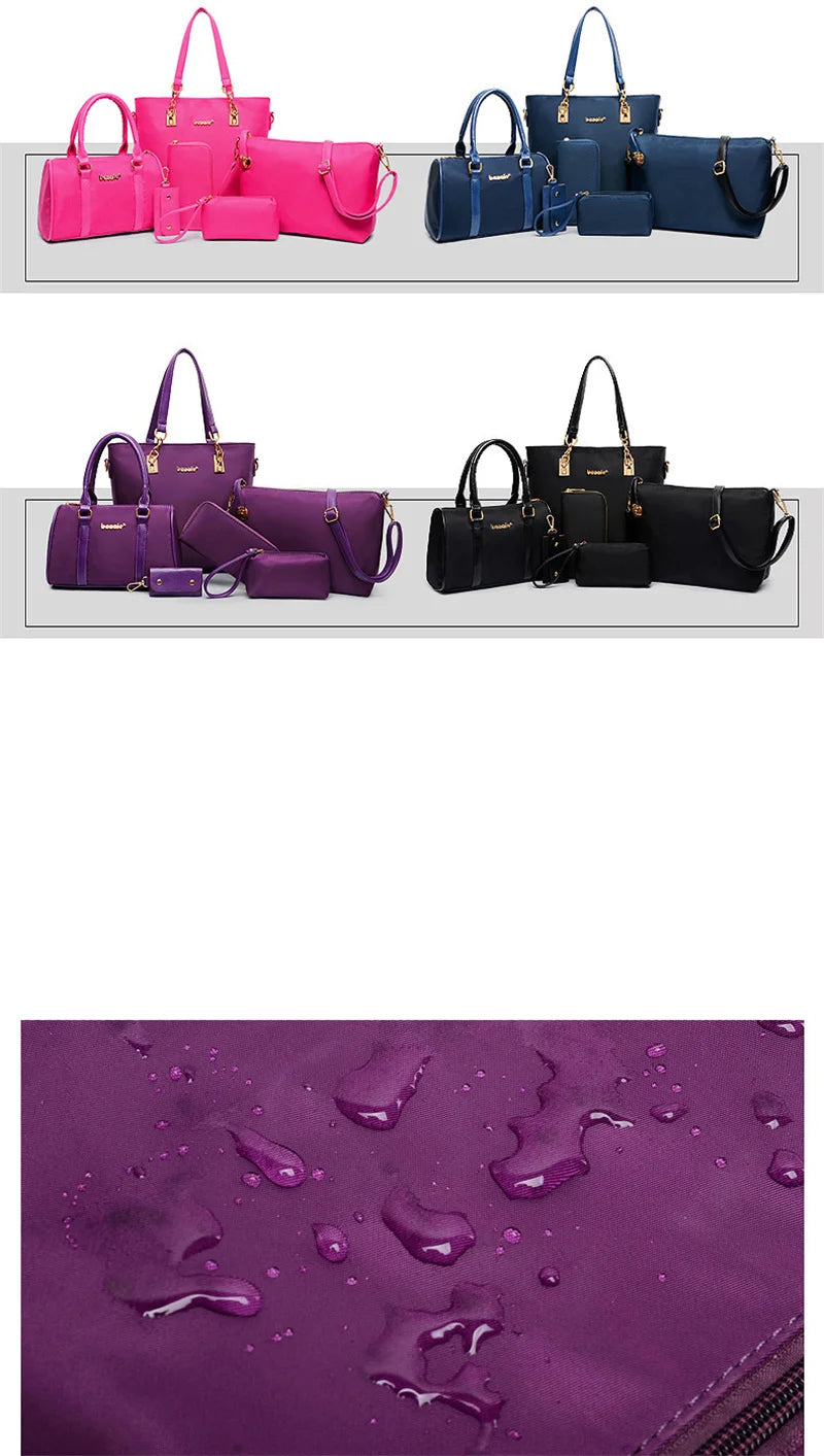 TRAVEASY 6 Set Borsa da donna alla moda Oxford Nuove borse da donna Borse tote di grande capacità Borsa a tracolla piccola per donna