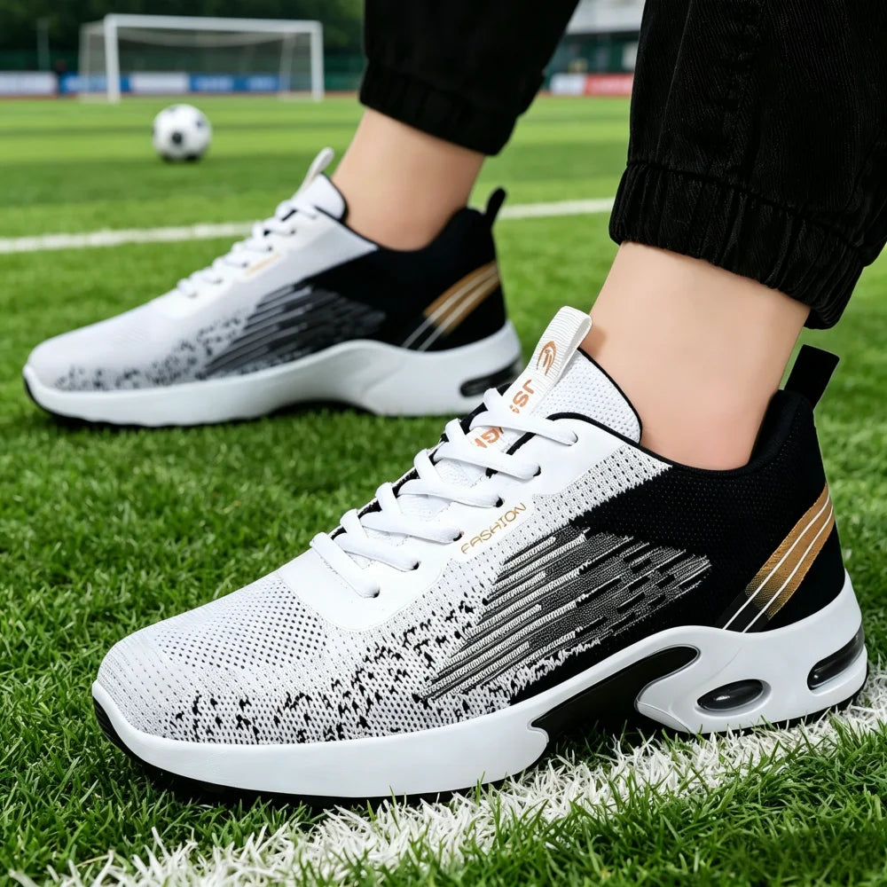 Scarpe da corsa alla moda da uomo, traspiranti in rete con supporto ammortizzato ad aria per palestra e uso quotidiano