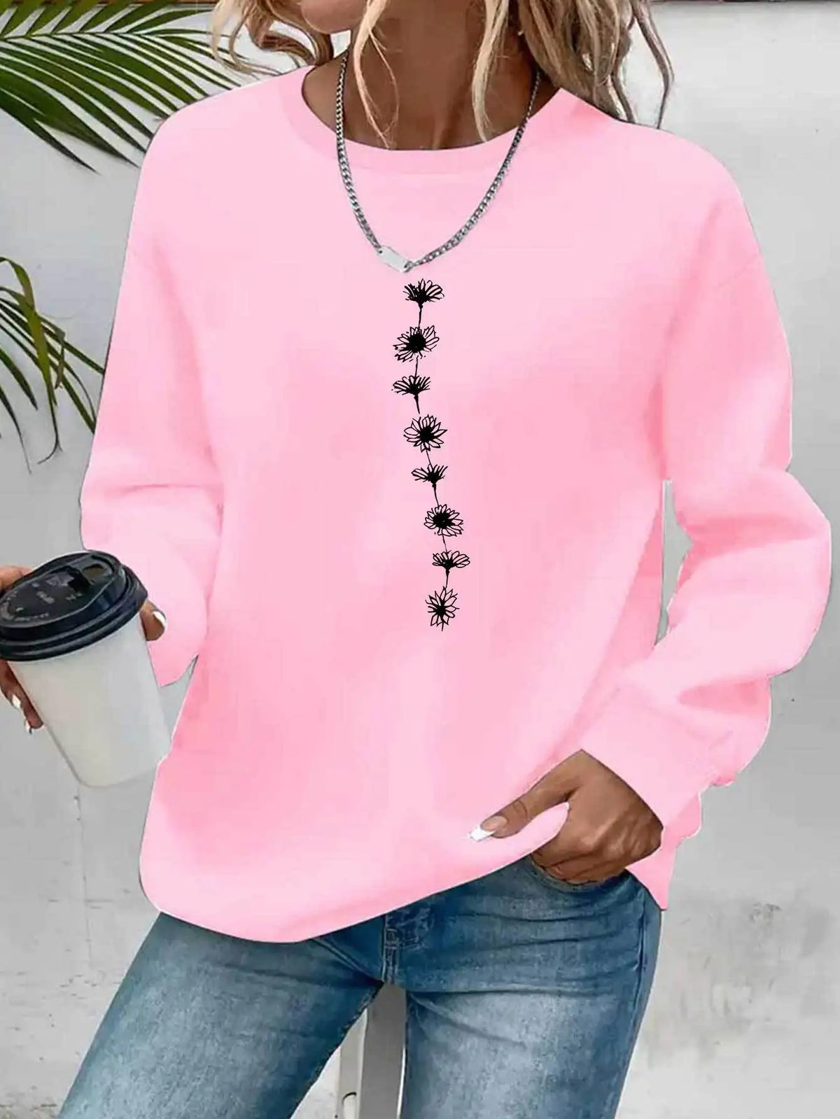 Pullover con cappuccio girocollo a maniche lunghe in velluto stampato con motivo a lettere comode e casual autunnali e invernali da donna