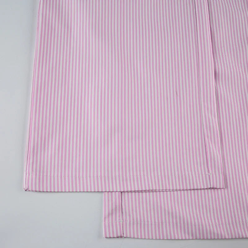 Pantaloni larghi con stampa a righe streetwear Pantaloni da jogging con lacci Moda Y2K Pantaloni larghi Estetici di base anni '90 Pantaloni carini
