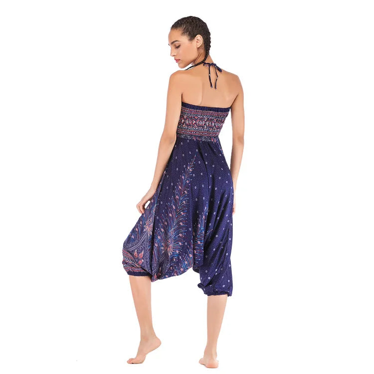 Pantaloni della Boemia Donna Pantalones Mujer Hippie Vita alta Rayon Harem Baggy Boho Yoga Beach Wear Pour Femme Calca Feminina Stampato