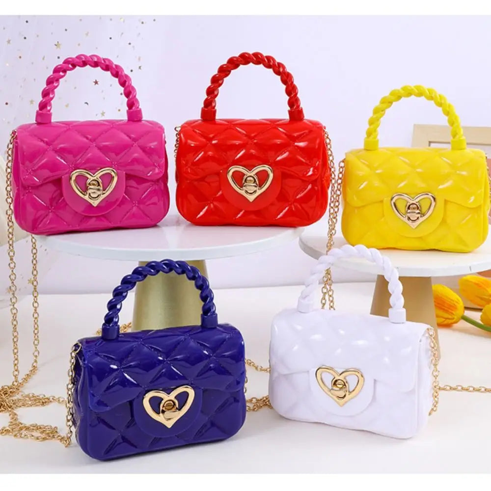 Moda bambini borse a tracolla in pelle PU borse a tracolla a cuore per ragazze bambini Mini portamonete borsa di gelatina borsa per bambini regali