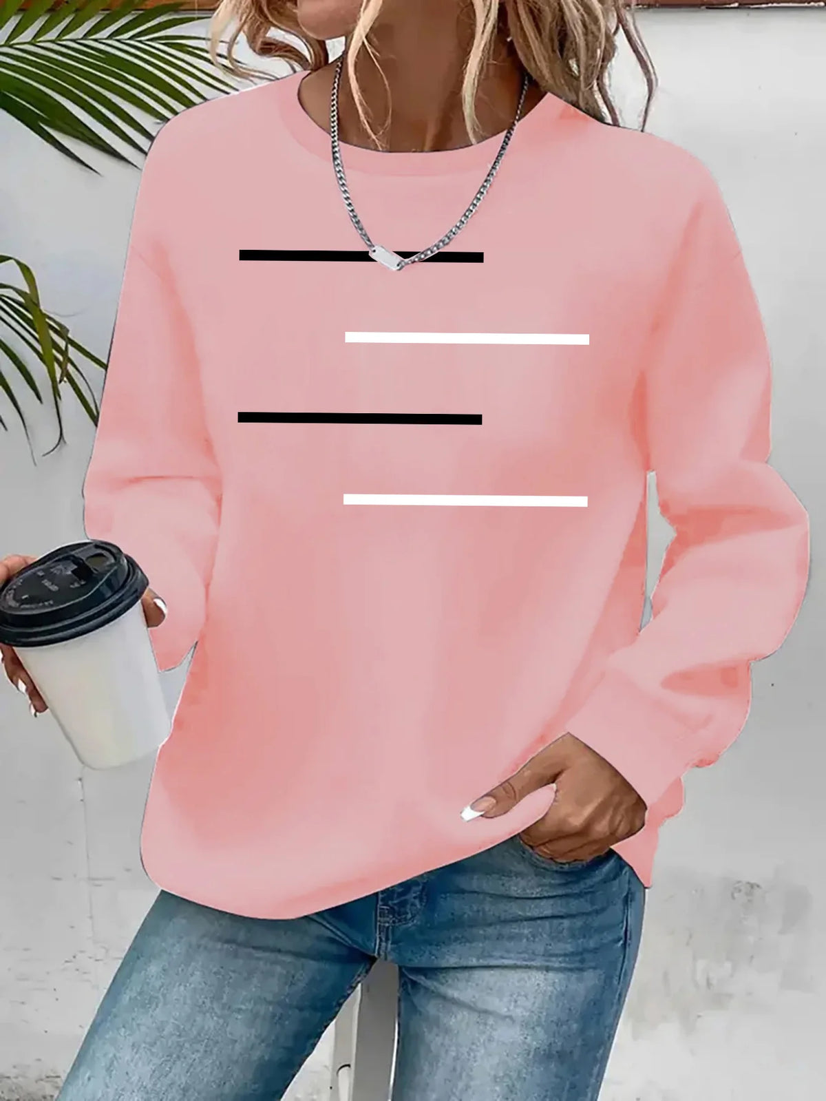 Pullover con cappuccio girocollo a maniche lunghe in velluto stampato con motivo a lettere comode e casual autunnali e invernali da donna