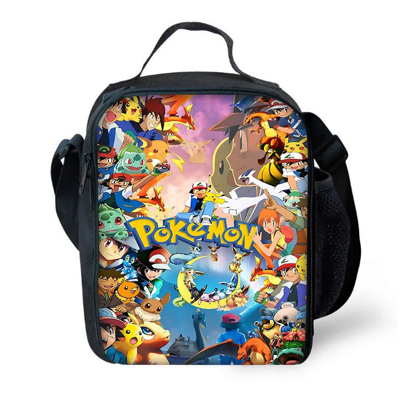 Zaino per la scuola per bambini con cartoni animati di Potdemiel, con borse per il pranzo, borse per matite, zaini per ragazzi e ragazze, P-PokéS, il miglior regalo