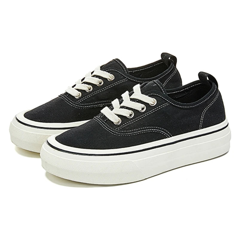 Nuove Sneakers in Tela da Donna 2026 Antiscivolo, Scarpe da Skateboard Basse, Traspiranti, Taglie Forti, Primavera e Autunno