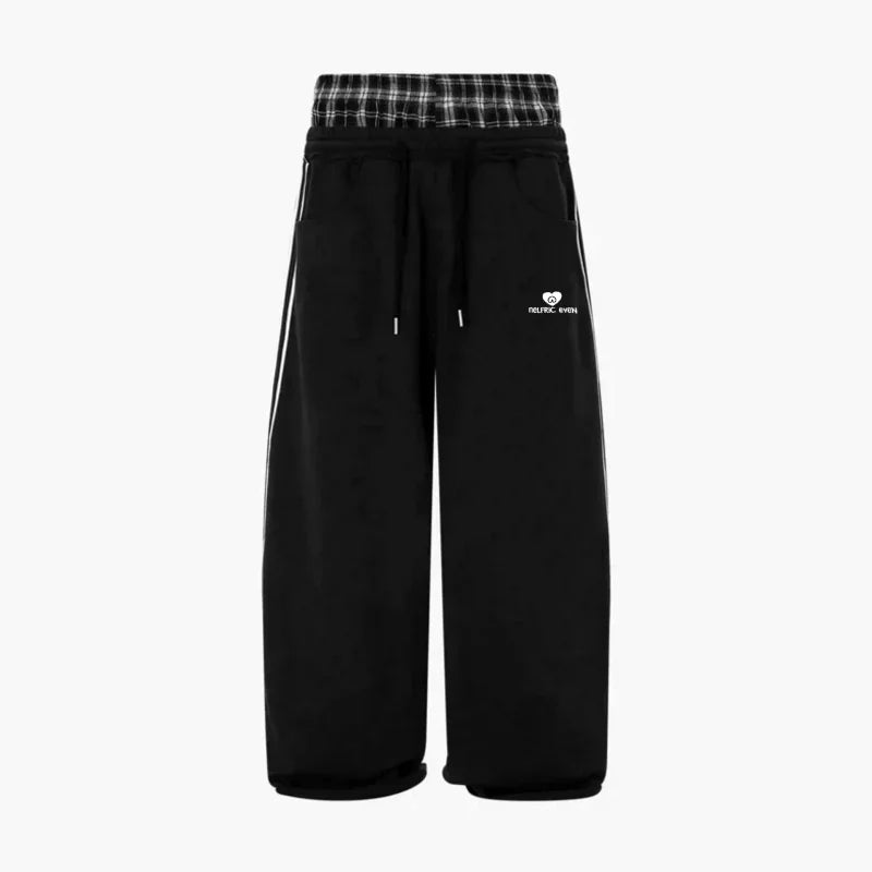 Set da due pezzi vestibilità ampia stile college retrò americano con pantaloni da bagno finti con doppia testa a doppia vita per il tempo libero sportivo Moda 2025