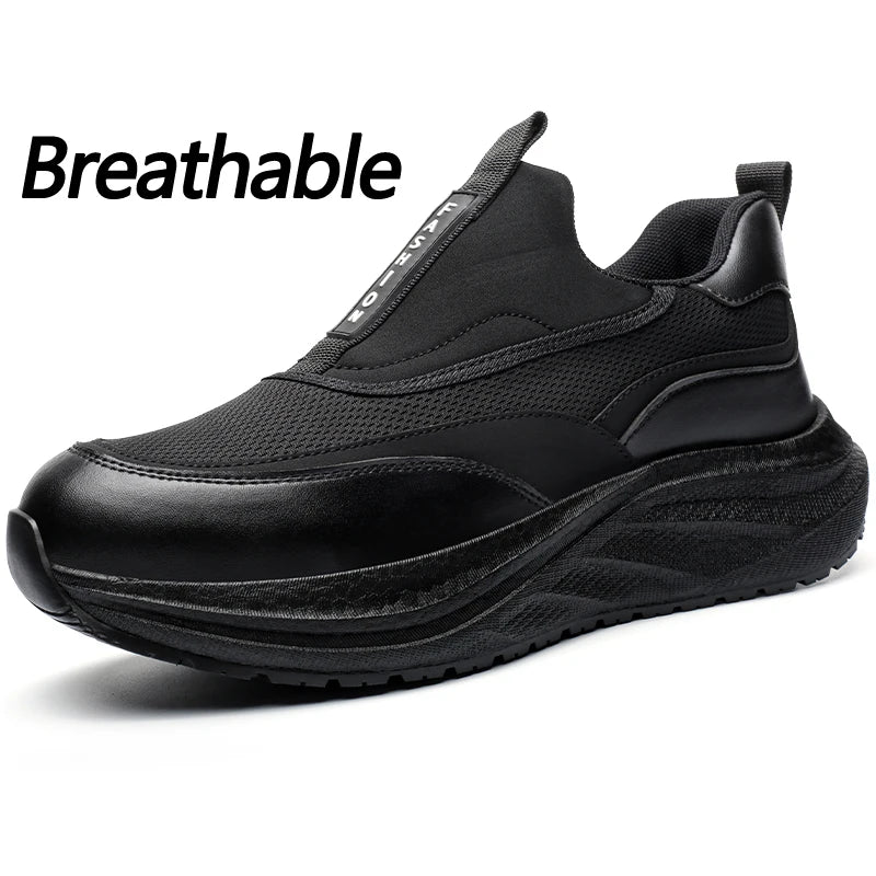 Scarpe da Cuoco in Pelle da Uomo Impermeabili Antiscivolo Resistenti all'Olio, Mocassini Casual da Uomo Resistenti all'Usura
