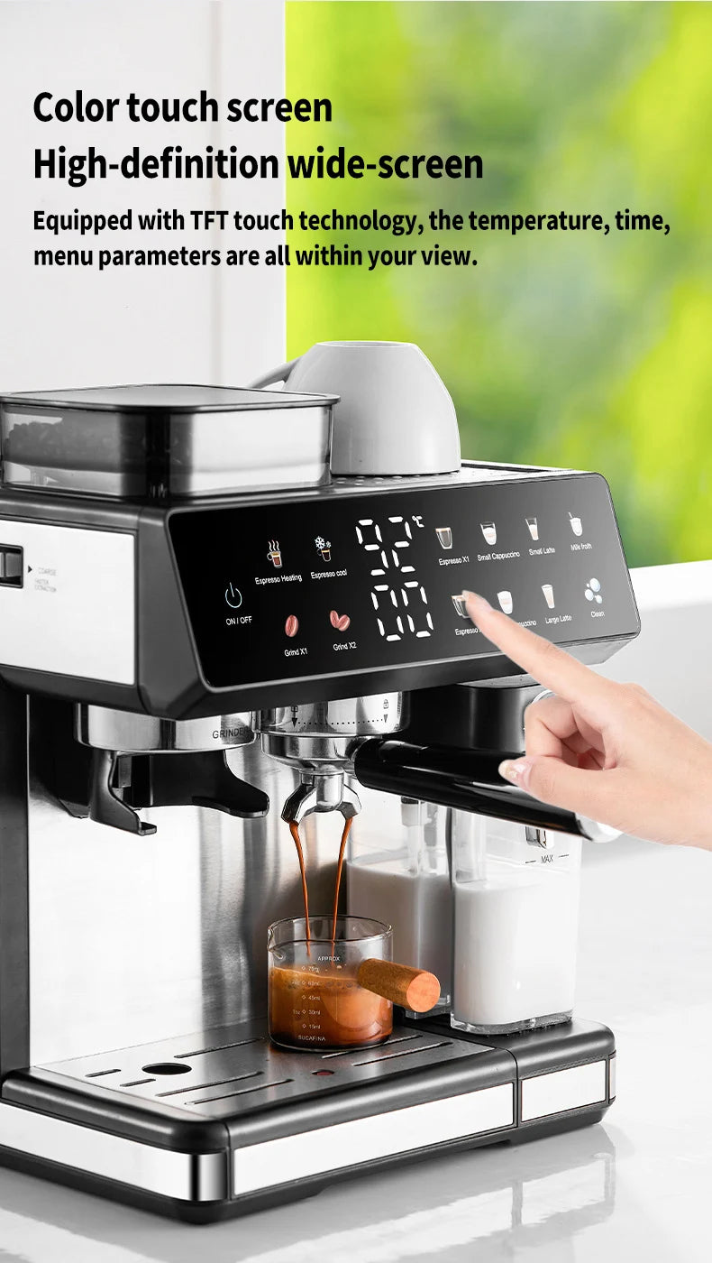 Multifunctional Fancy Automatic Coffee Machine, Commercial Milk Frothing And Grinding Integrated Coffee Machine