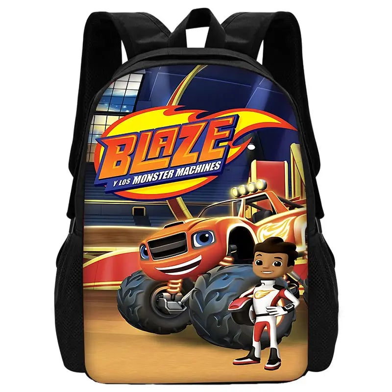 Zaino Scolastico 3D Cartoon Blaze Monster Machines con Borsa Pranzo, Astuccio, Zaino per Bambini e Bambine, Miglior Regalo