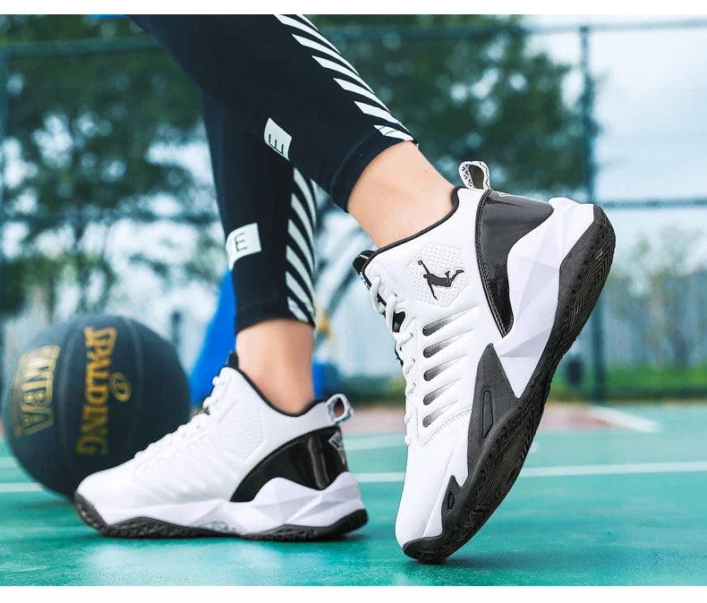 Scarpe da ginnastica da uomo in pelle di marca Comode scarpe da basket leggere antiscivolo Scarpe da basket impermeabili da basket da uomo