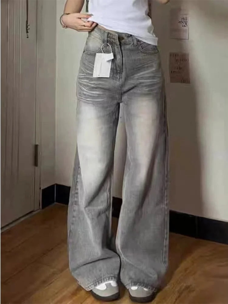 Y2k Vintage Baggy Jeans Donna Moda coreana Pantaloni in denim Harajuku Kpop Streetwear Pantaloni Japanese2000s Style Spring Jeans