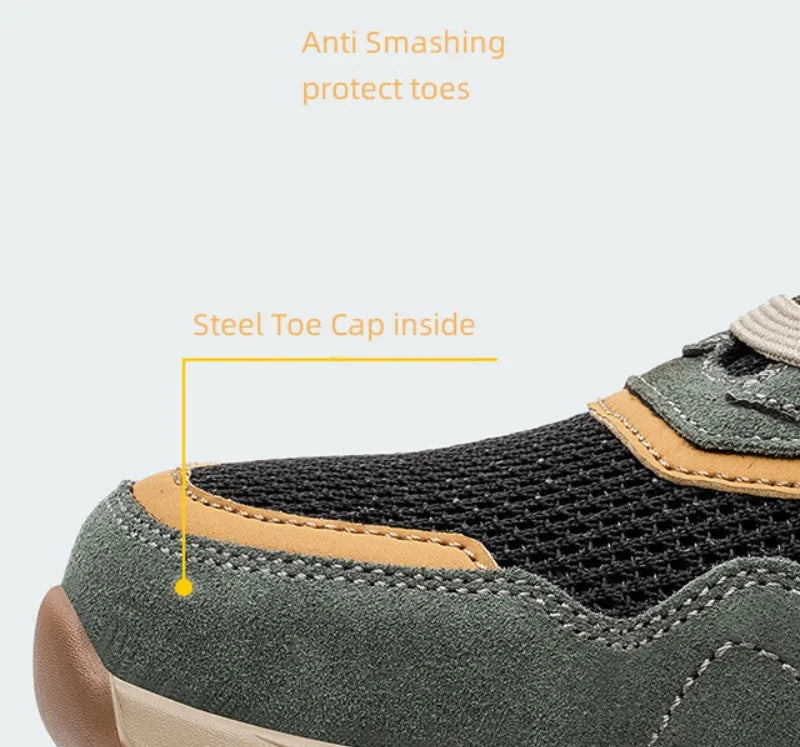 2023 New Summer Casual scarpe antinfortunistiche da uomo Mesh Light Sneaker traspirante antiforatura scarpe da ginnastica antiscivolo da lavoro per scarpe da uomo