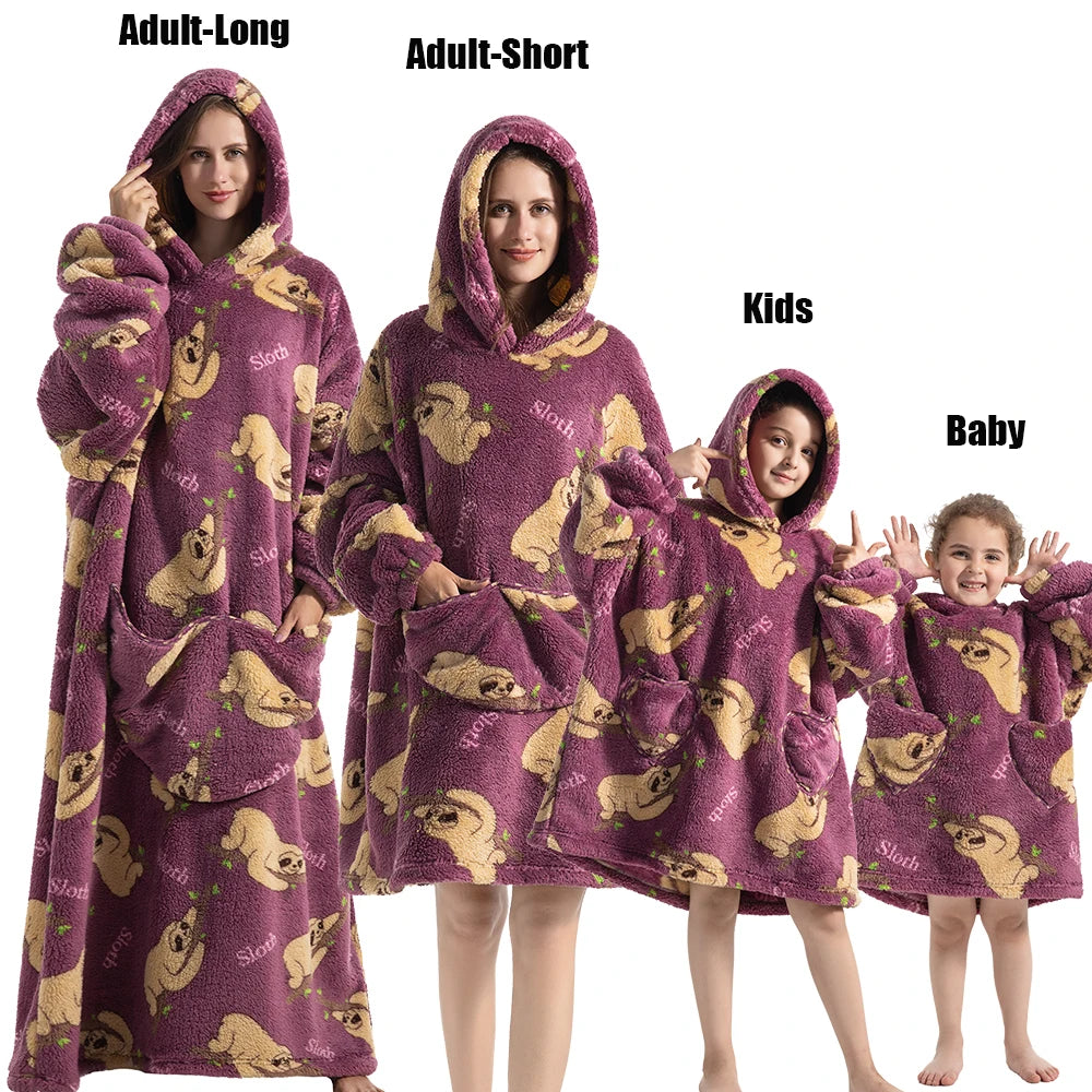 Felpe con cappuccio extra lunghe per donna Abbigliamento invernale per la casa Coperte di flanella per adulti con maniche Felpe con cappuccio morbide e calde per ragazze
