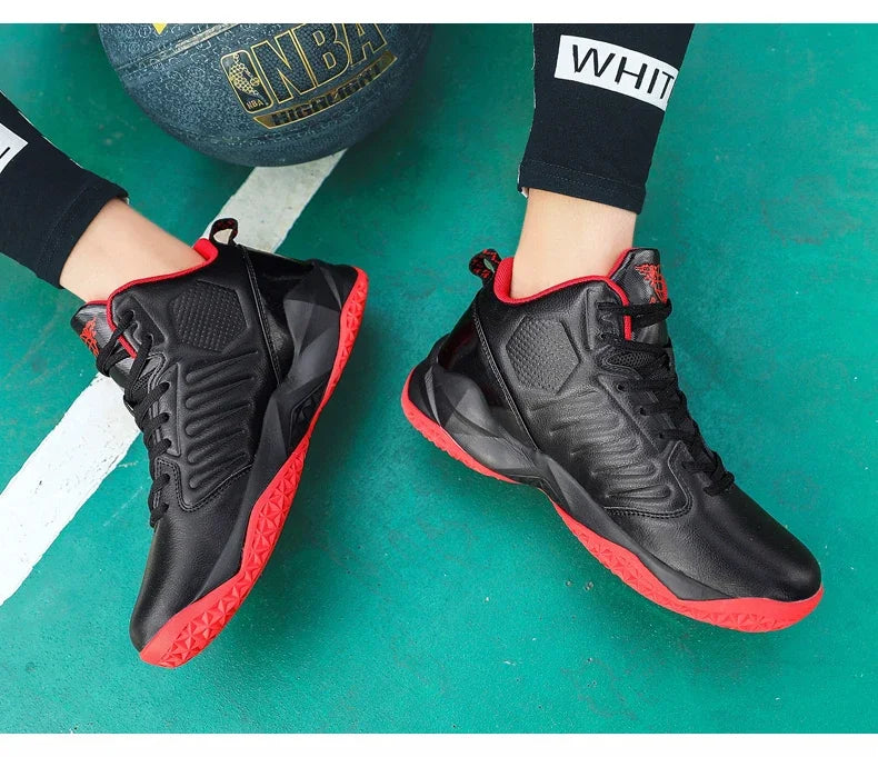 Scarpe da ginnastica da uomo in pelle di marca Comode scarpe da basket leggere antiscivolo Scarpe da basket impermeabili da basket da uomo