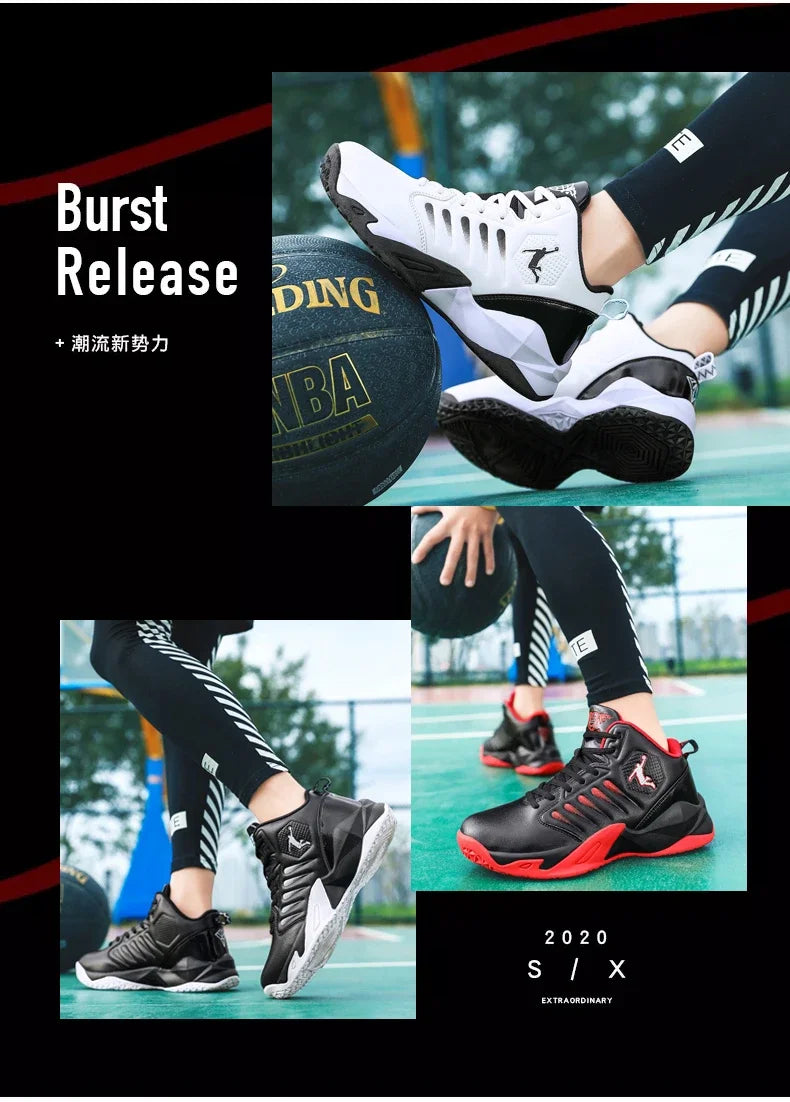 Scarpe da ginnastica da uomo in pelle di marca Comode scarpe da basket leggere antiscivolo Scarpe da basket impermeabili da basket da uomo