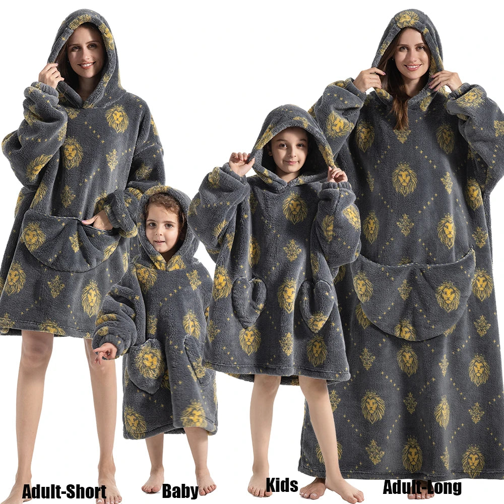 Felpe con cappuccio extra lunghe per donna Abbigliamento invernale per la casa Coperte di flanella per adulti con maniche Felpe con cappuccio morbide e calde per ragazze