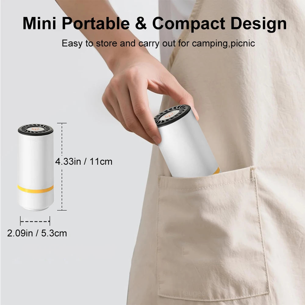 Electric Vacuum Sealer Pump Handheld Mini Electric Vacuum Pump Mini Food Vacuum Sealer Machine with Reusable Vacuum Sealing Bags