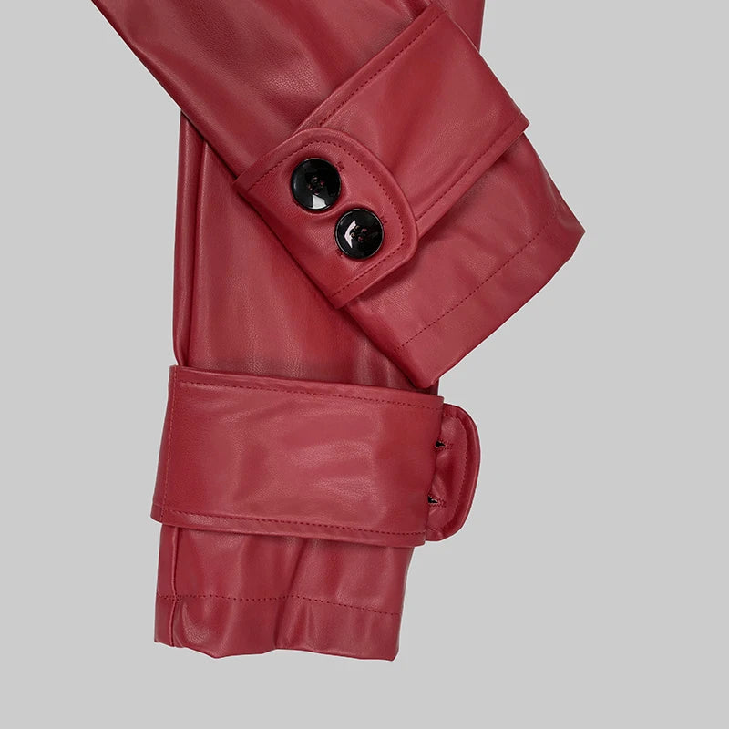 Modigirl Autunno Inverno Verde Ecopelle Giubbotti Donna 2024 Nuovo Outwear Maniche Lunghe In Pelle PU Cappotti Corti Outwear per la Femmina