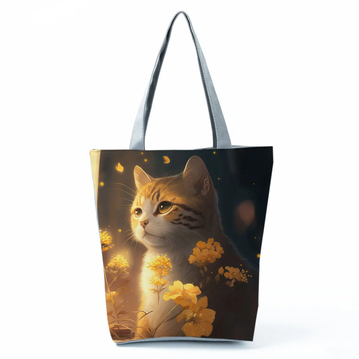 Pretty Cartoon Cat Print borse borse da spiaggia da donna ad alta capacità Cute Animal Graphic Eco borse per la spesa riutilizzabili portatili