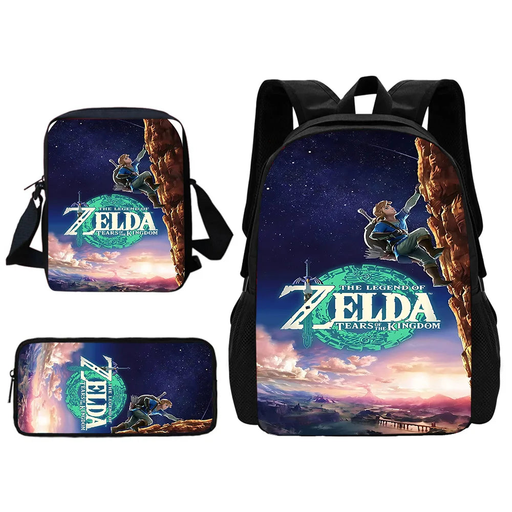 Zaino per la scuola dei bambini The Legends of Zeldas con borse per il pranzo, borse per matite, borse per la scuola per ragazzi e ragazze, miglior regalo