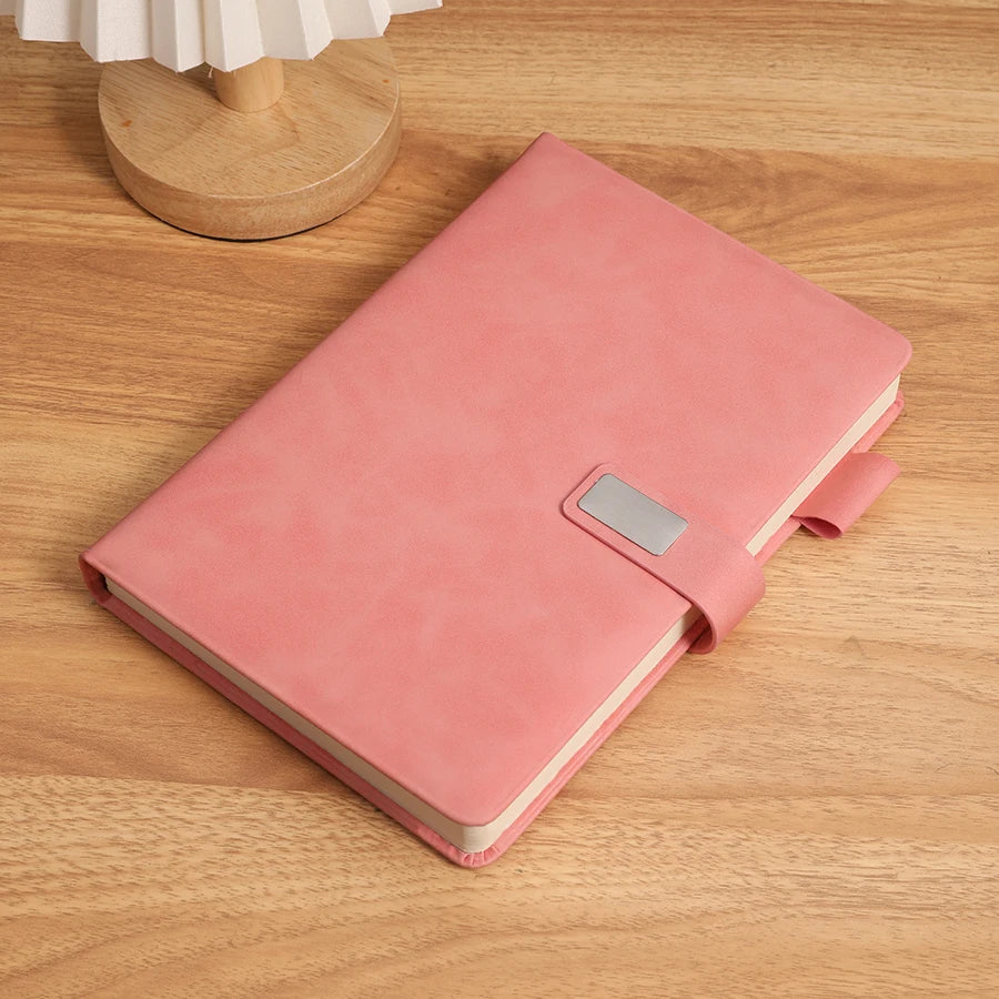 Vintage A5 Leather Notebook with Leather Notebook Cover, Personalized Soft Cover and Bookmark, Perfect for Business, Meeting