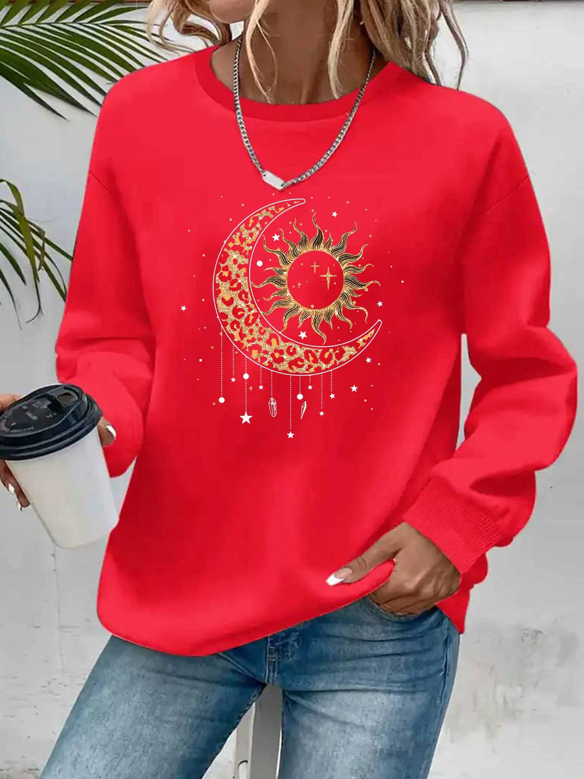 Pullover con cappuccio girocollo a maniche lunghe in velluto stampato con motivo a lettere comode e casual autunnali e invernali da donna