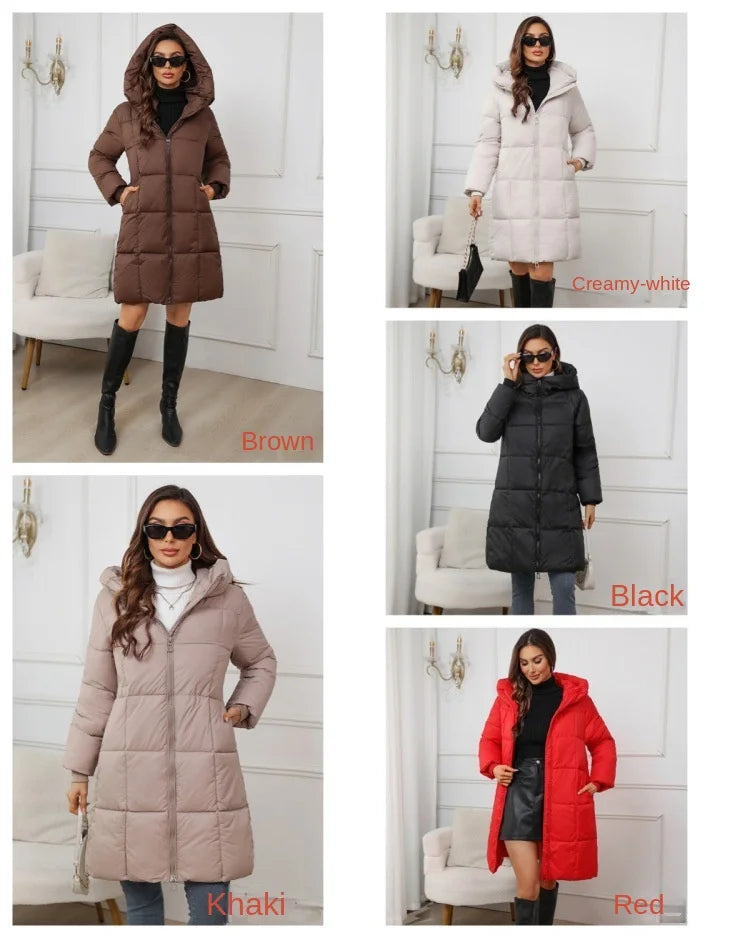 Cappotto lungo da donna 2024 Nuovo autunno inverno Parka femminile piumino di cotone spesso Femme Casual corto caldo capispalla spesso Top da donna