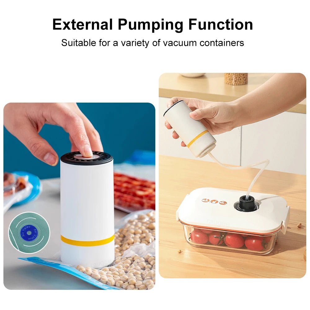 Electric Vacuum Sealer Pump Handheld Mini Electric Vacuum Pump Mini Food Vacuum Sealer Machine with Reusable Vacuum Sealing Bags