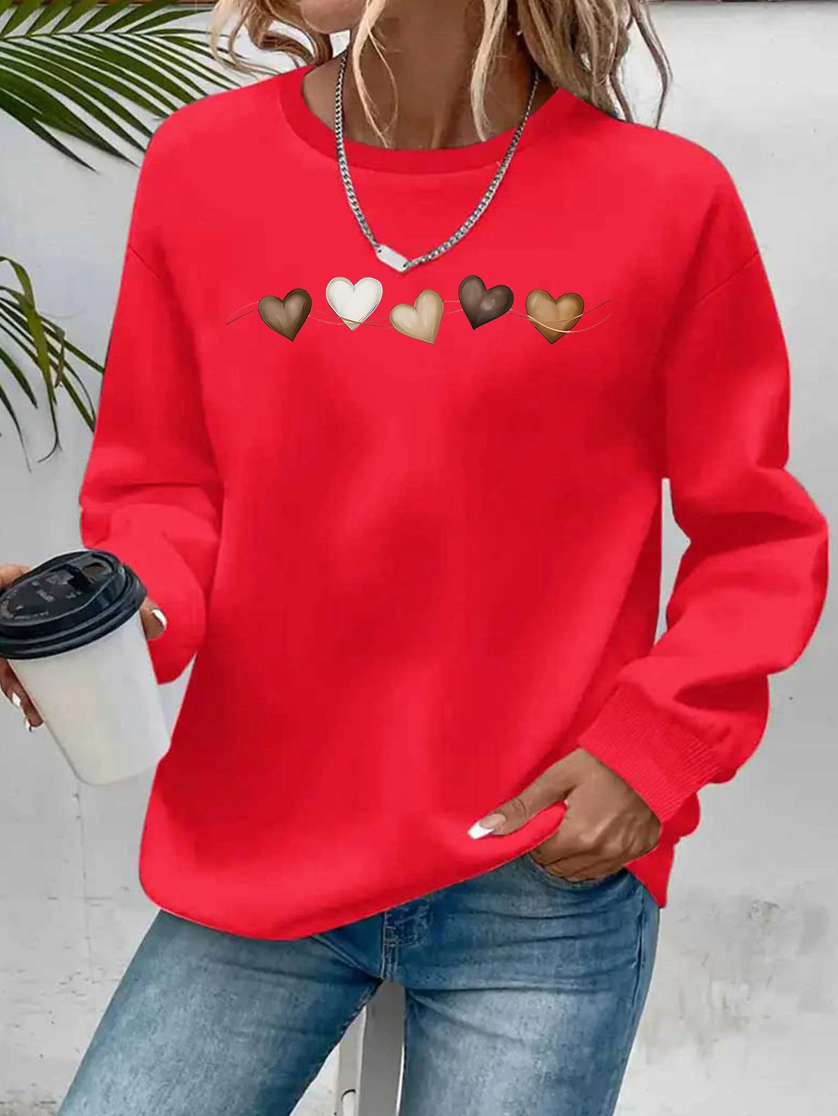 Pullover con cappuccio girocollo a maniche lunghe in velluto stampato con motivo a lettere comode e casual autunnali e invernali da donna