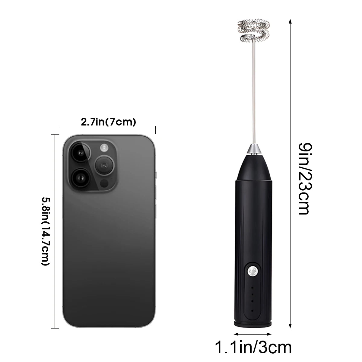 Electric Mixer Handheld Milk Frother 300mAh 3-Speed Adjustable Suitable for Coffee Milk Kitchen Accessories Portable Egg Beater