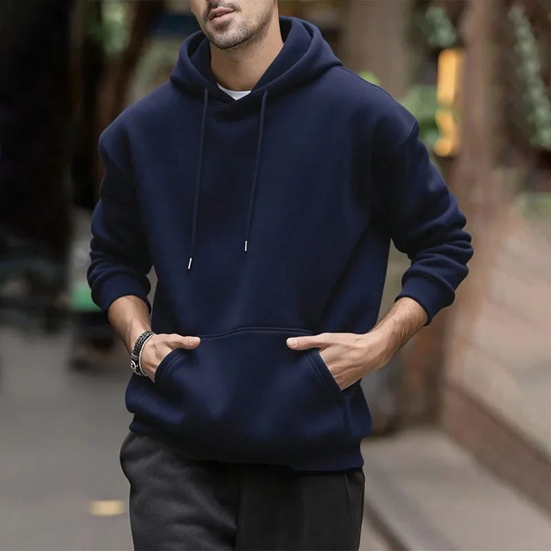 2025 Autunno/Inverno Nuovo Arrivo Felpa Con Cappuccio da Uomo di Alta Qualità di Colore Solido Felpa con Cappuccio Maschile Casa All'aperto Casual Moda Pullover