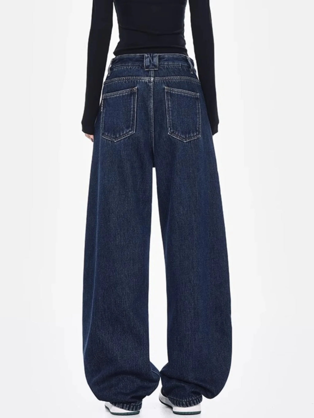 Jeans strappati larghi blu da donna Pantaloni in denim vintage Y2k Harajuku Pantaloni lunghi jeans larghi oversize stile giapponese anni 2000