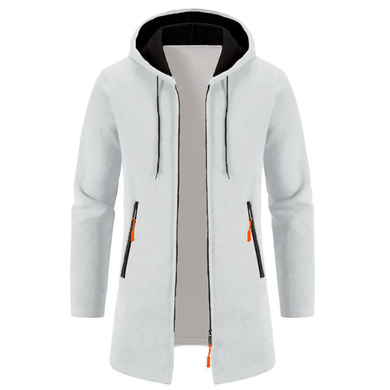 Felpe con cappuccio da uomo Felpe a maniche lunghe da uomo con cerniera con cappuccio Giacca invernale oversize da uomo Cappotto maglione nero