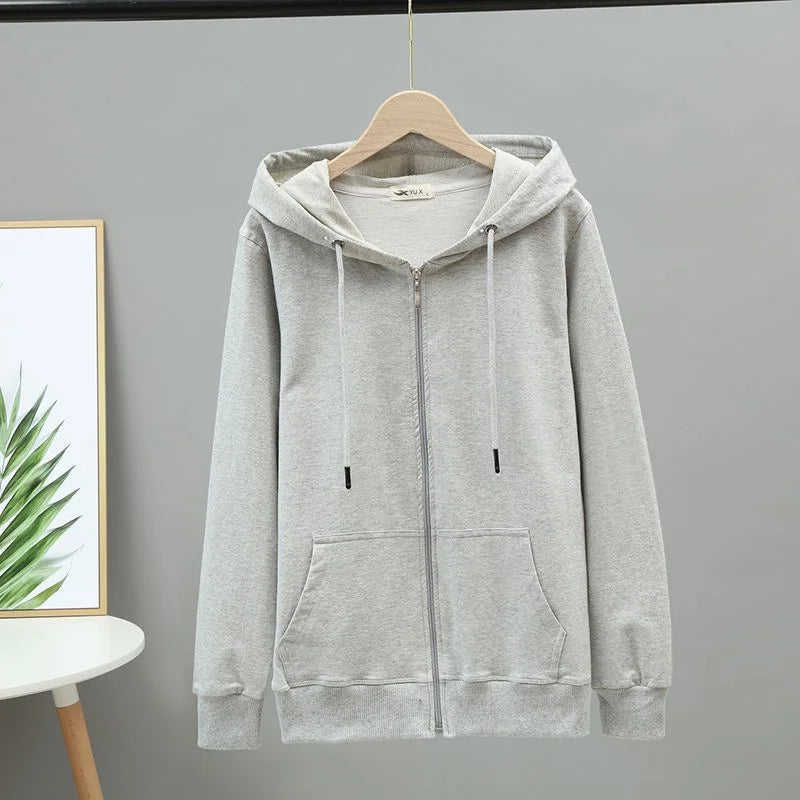 2025 Primavera Autunno Donna Felpe con cappuccio Felpe Giacca con cerniera Studentessa Top Sottile cappotto a maniche lunghe Lady Viola Capispalla casual