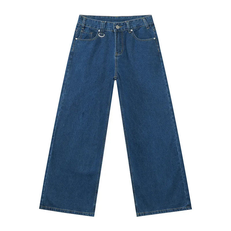 IEFB Pantaloni in denim da uomo estivi Vecchio blu lavato Jeans maschili Dritto Casual da uomo Pantaloni larghi a gamba larga Nuova moda 9C354