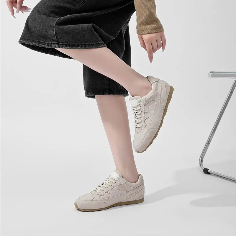 AIYUQI Sneakers da Donna 2026 Nuove Scarpe Basse in Vera Pelle da Donna per Allenamento, Taglie Grandi, Stile Retrò Casual