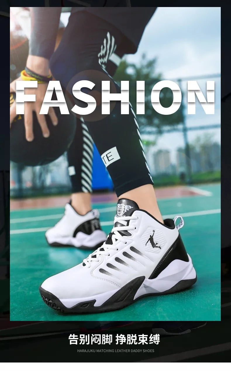 Scarpe da ginnastica da uomo in pelle di marca Comode scarpe da basket leggere antiscivolo Scarpe da basket impermeabili da basket da uomo
